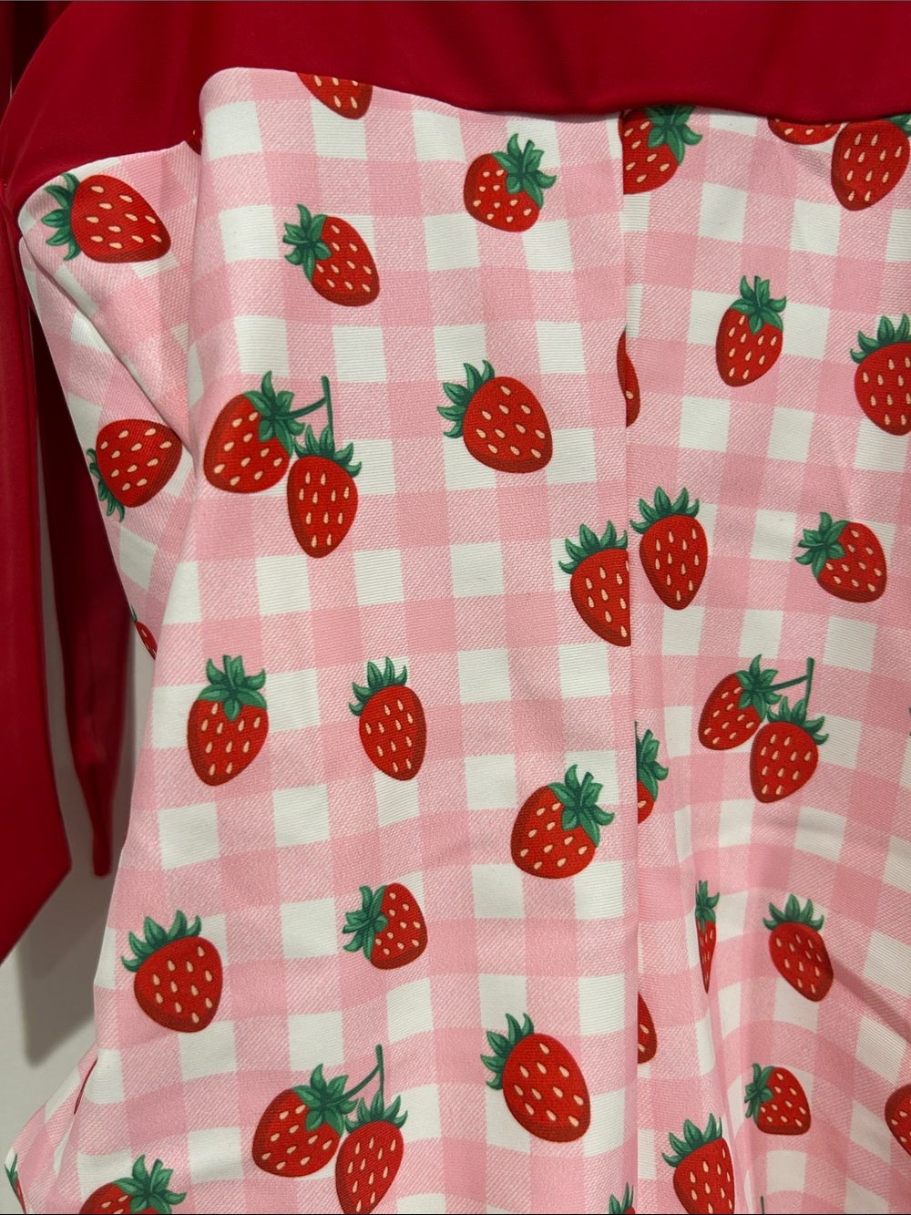 Dolls Kill Red Pink Strawberry Gingham One-Piece bow strap Swimsuit women’s xxs - Picture 8 of 8